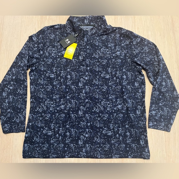 Under Armour UA Playoff Printed Stretch LS 1/4Zip UPF50 Active Top Golf Pullover - Picture 7 of 13